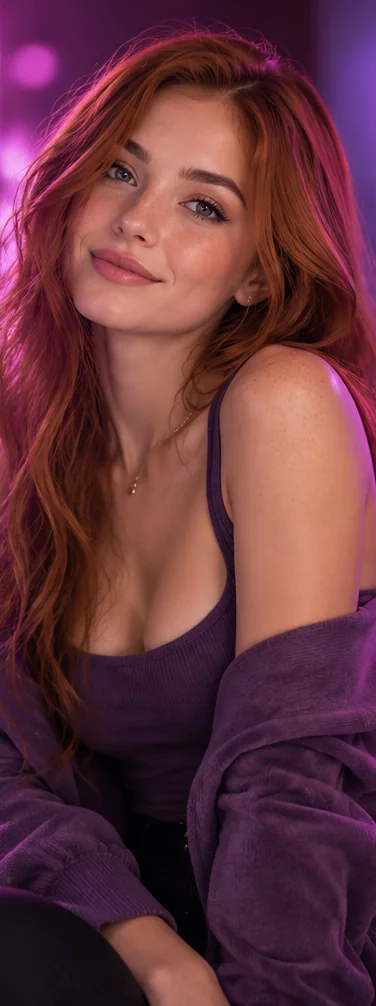 Fictional adult AI companion concept portrait