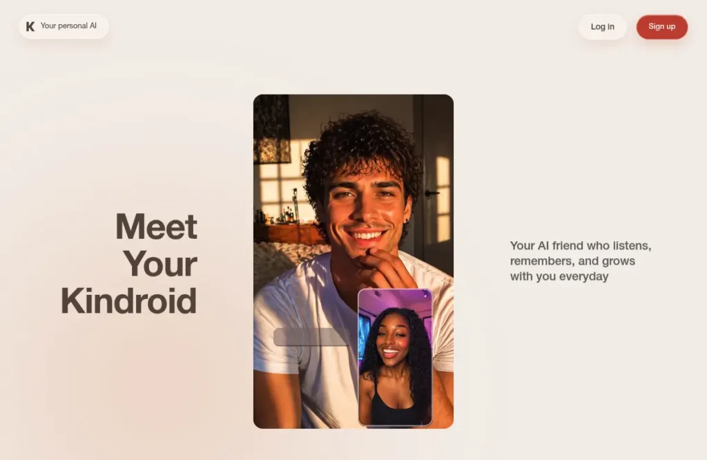 Kindroid official service website — Official homepage