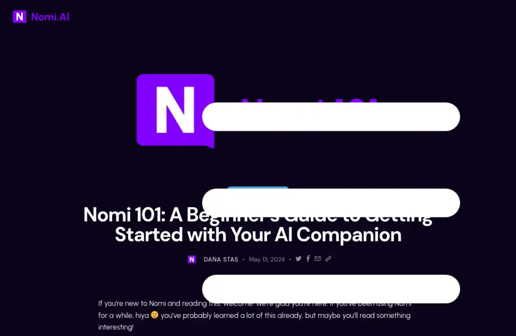 Nomi AI — Getting started guide
