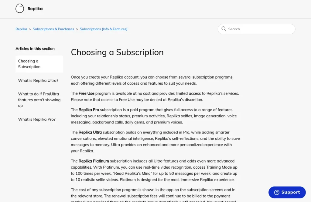 Replika — Plans and billing