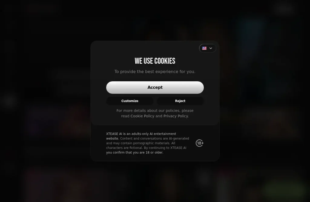 XTease AI official service website — Official homepage